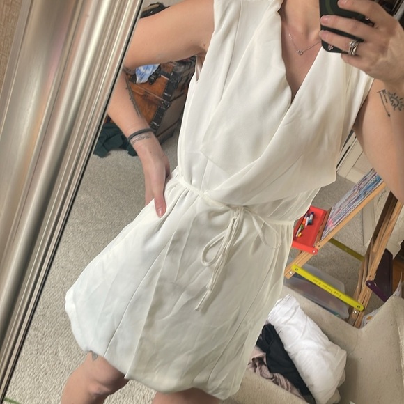 Lila Rose White Sleeveless Wrap Mini Dress - Picture 7 of 13